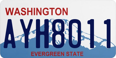 WA license plate AYH8011