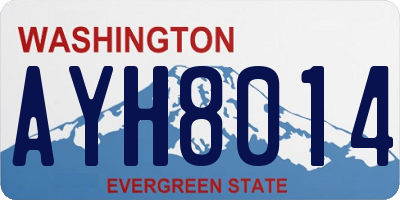 WA license plate AYH8014