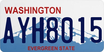 WA license plate AYH8015
