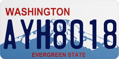 WA license plate AYH8018