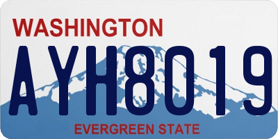 WA license plate AYH8019