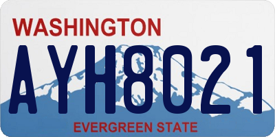 WA license plate AYH8021