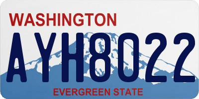 WA license plate AYH8022