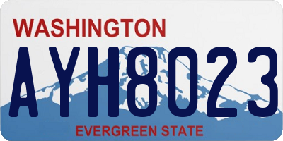 WA license plate AYH8023