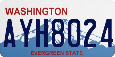 WA license plate AYH8024