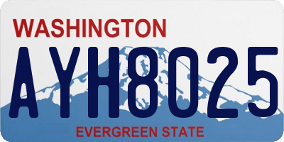 WA license plate AYH8025