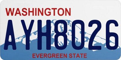WA license plate AYH8026
