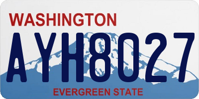 WA license plate AYH8027