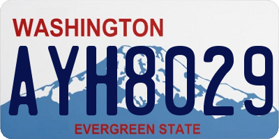 WA license plate AYH8029