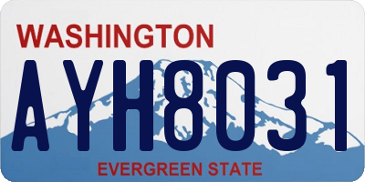 WA license plate AYH8031