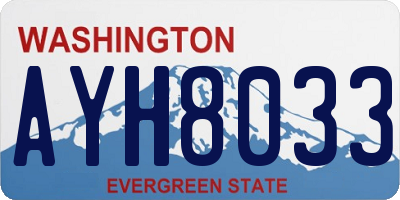 WA license plate AYH8033