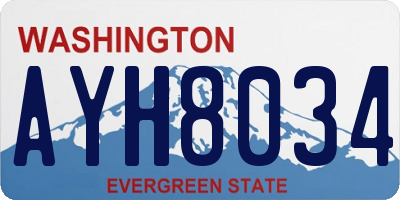 WA license plate AYH8034