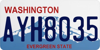 WA license plate AYH8035