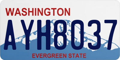 WA license plate AYH8037