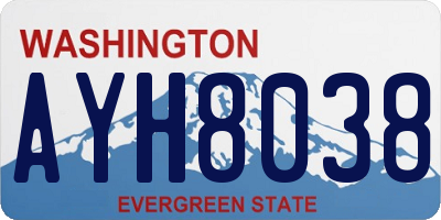 WA license plate AYH8038