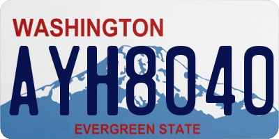 WA license plate AYH8040
