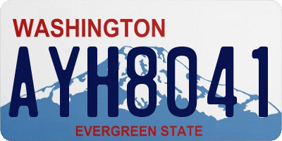 WA license plate AYH8041