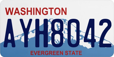 WA license plate AYH8042