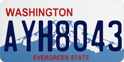 WA license plate AYH8043
