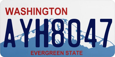 WA license plate AYH8047