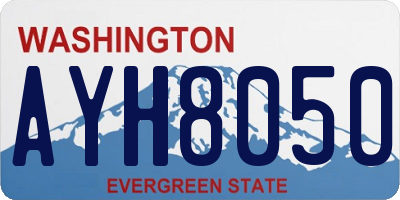 WA license plate AYH8050