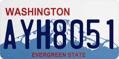 WA license plate AYH8051