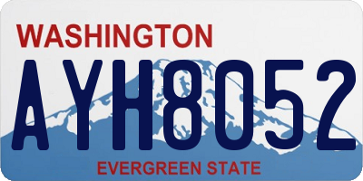 WA license plate AYH8052