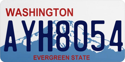 WA license plate AYH8054