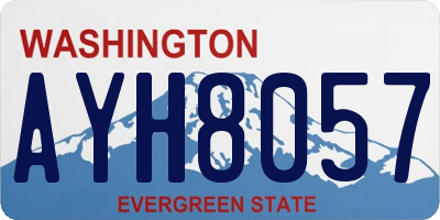 WA license plate AYH8057