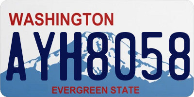 WA license plate AYH8058