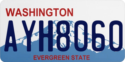 WA license plate AYH8060