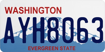 WA license plate AYH8063