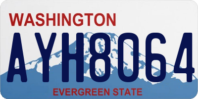 WA license plate AYH8064