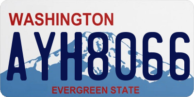WA license plate AYH8066