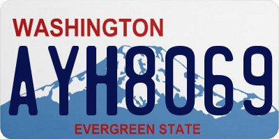WA license plate AYH8069