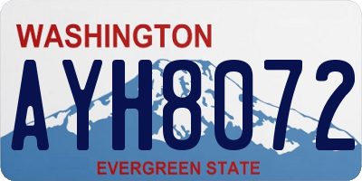 WA license plate AYH8072
