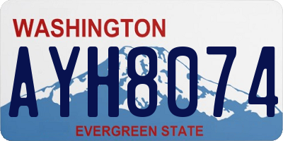 WA license plate AYH8074