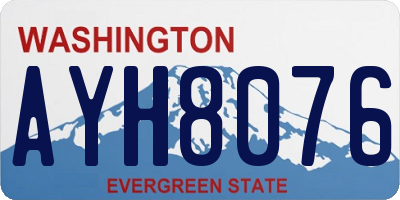WA license plate AYH8076