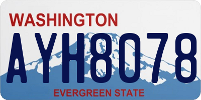 WA license plate AYH8078
