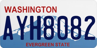 WA license plate AYH8082