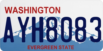 WA license plate AYH8083