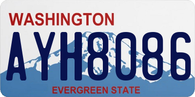 WA license plate AYH8086