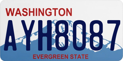 WA license plate AYH8087