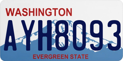 WA license plate AYH8093