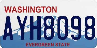 WA license plate AYH8098