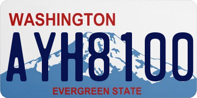 WA license plate AYH8100