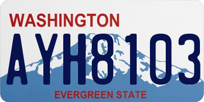 WA license plate AYH8103