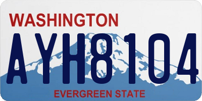 WA license plate AYH8104