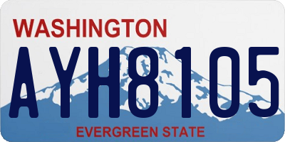 WA license plate AYH8105