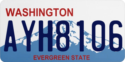 WA license plate AYH8106